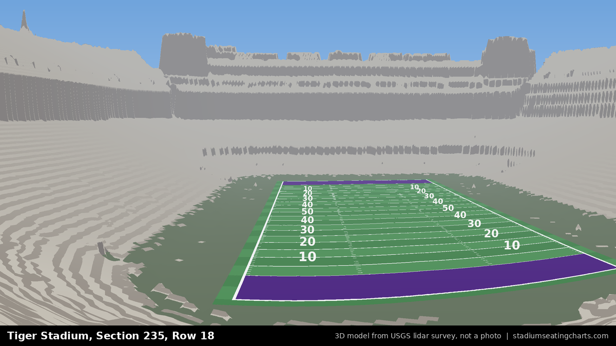 View from Tiger Stadium Section 235, Row 18, looking toward the field