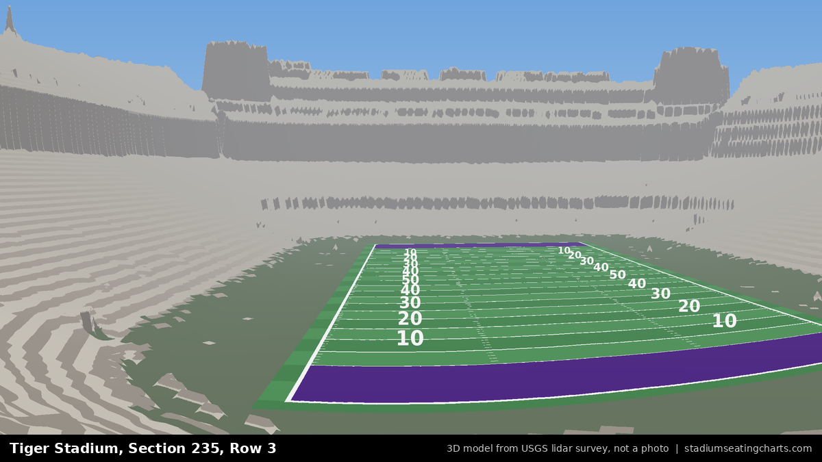View from Tiger Stadium Section 235, Row 3, looking toward the field
