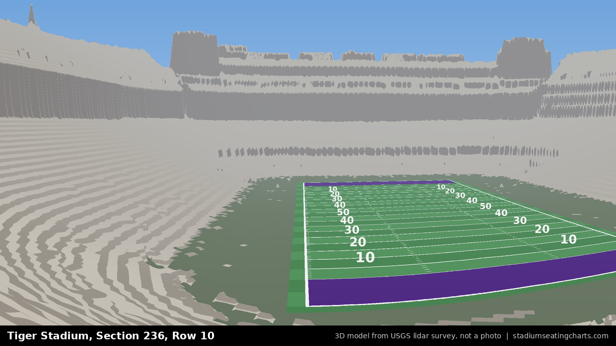 View from Tiger Stadium Section 236, Row 10, looking toward the field