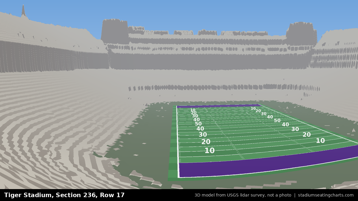 View from Tiger Stadium Section 236, Row 17, looking toward the field