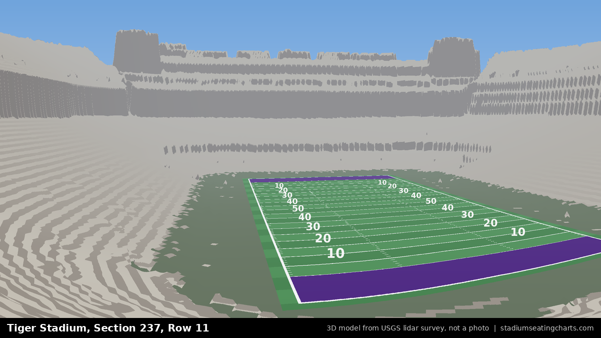 View from Tiger Stadium Section 237, Row 11, looking toward the field