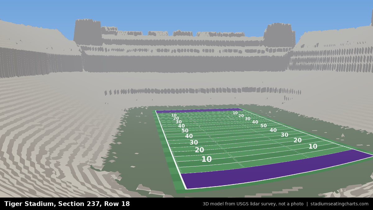 View from Tiger Stadium Section 237, Row 18, looking toward the field