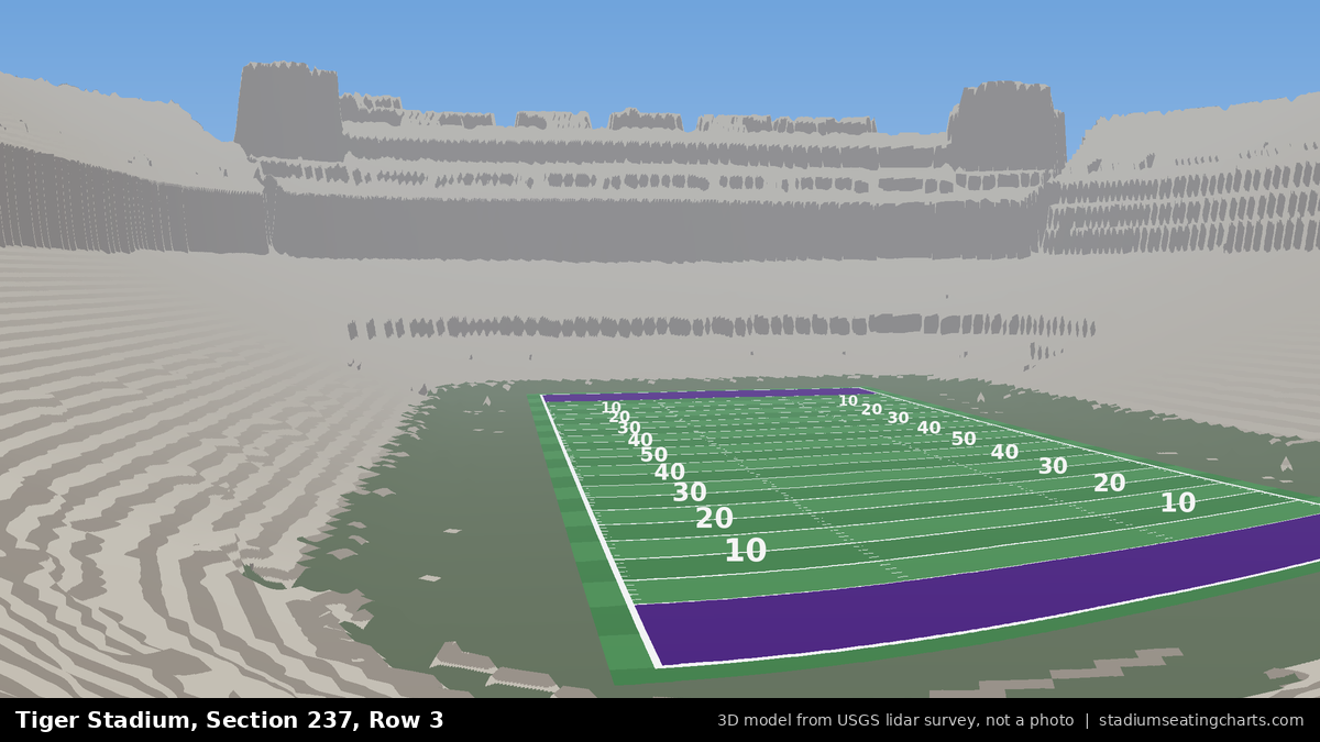 View from Tiger Stadium Section 237, Row 3, looking toward the field