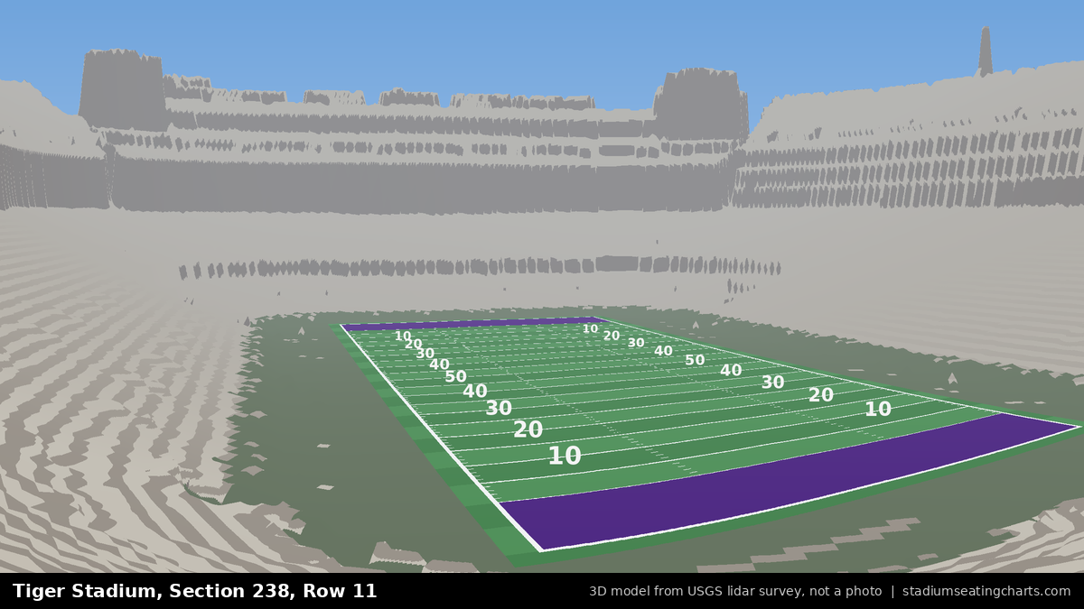 View from Tiger Stadium Section 238, Row 11, looking toward the field