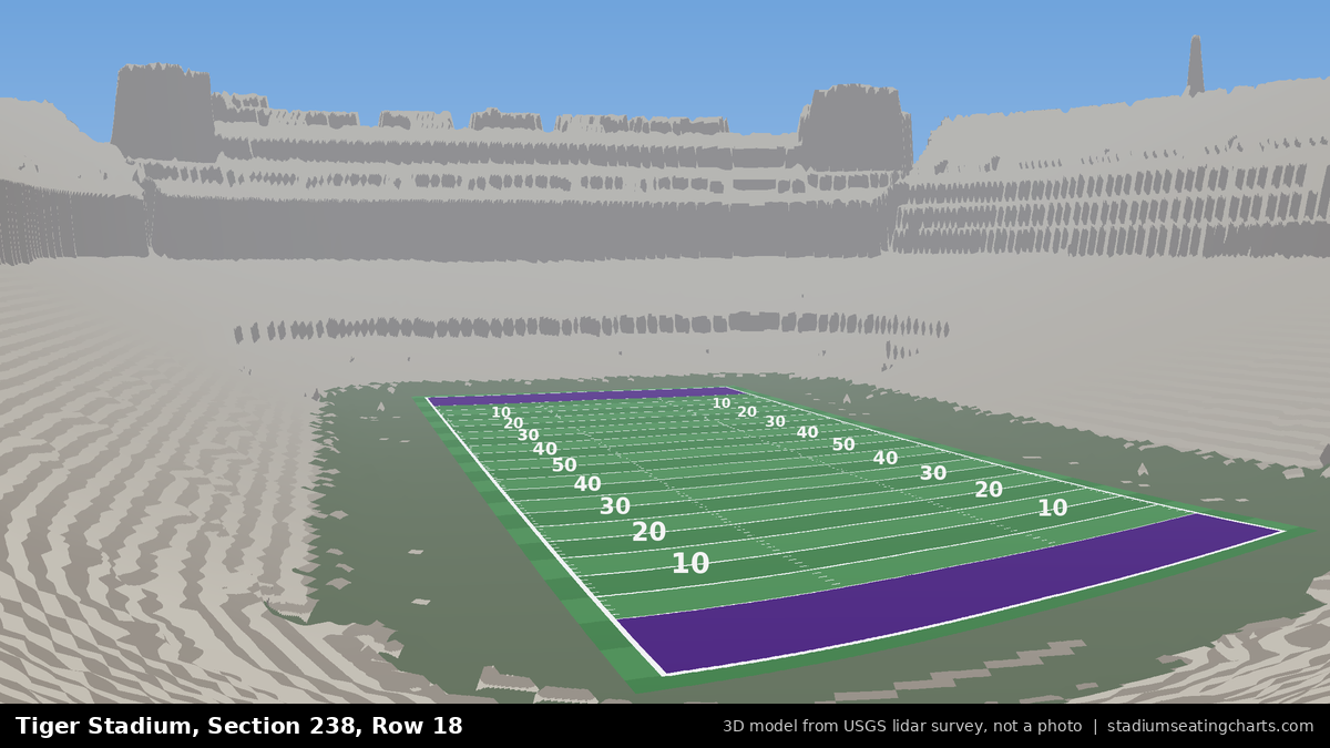 View from Tiger Stadium Section 238, Row 18, looking toward the field