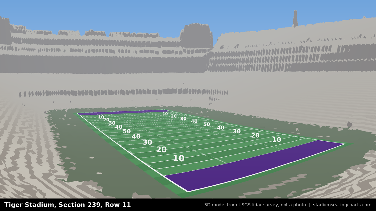 View from Tiger Stadium Section 239, Row 11, looking toward the field