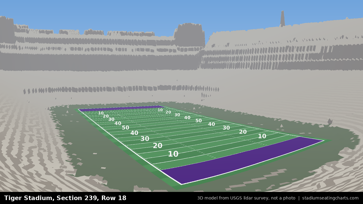 View from Tiger Stadium Section 239, Row 18, looking toward the field