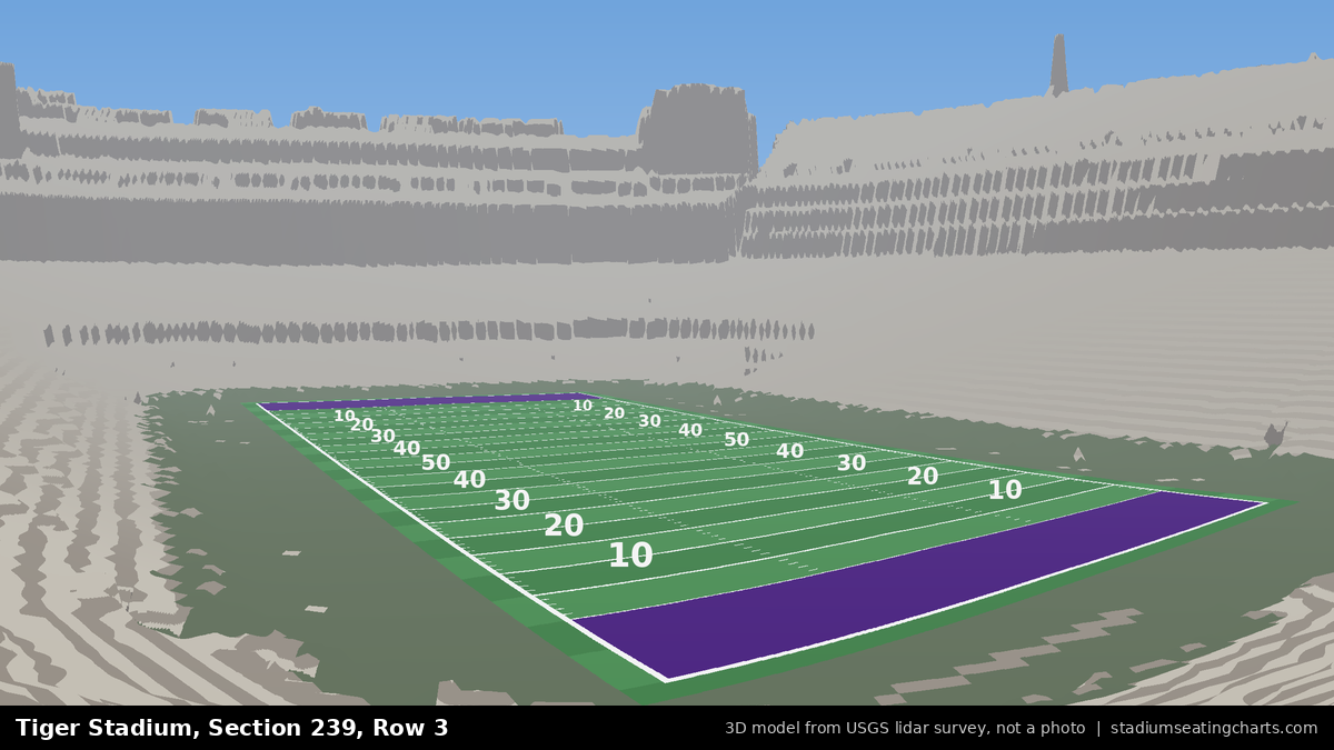 View from Tiger Stadium Section 239, Row 3, looking toward the field