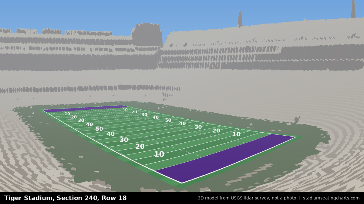 View from Tiger Stadium Section 240, Row 18, looking toward the field