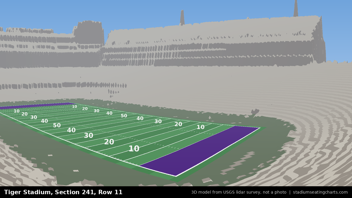 View from Tiger Stadium Section 241, Row 11, looking toward the field