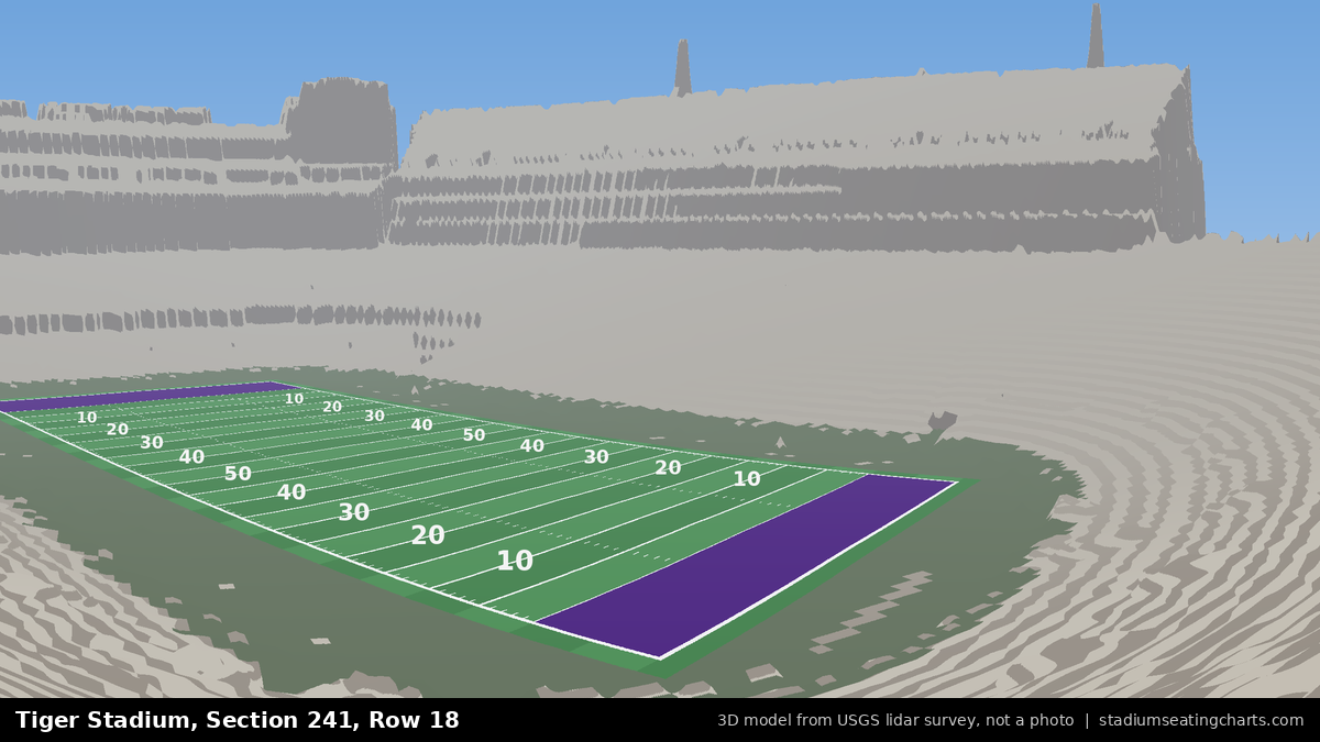 View from Tiger Stadium Section 241, Row 18, looking toward the field