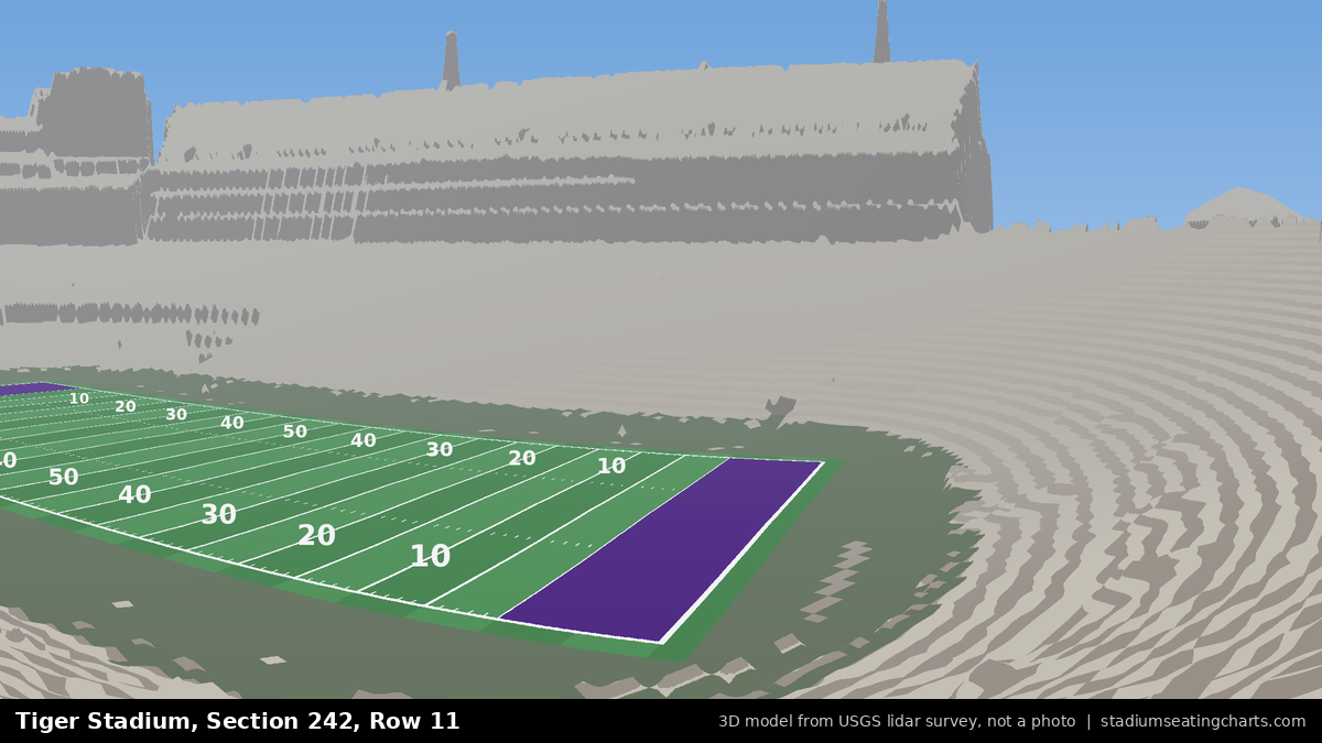 View from Tiger Stadium Section 242, Row 11, looking toward the field