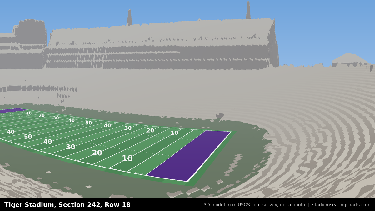View from Tiger Stadium Section 242, Row 18, looking toward the field