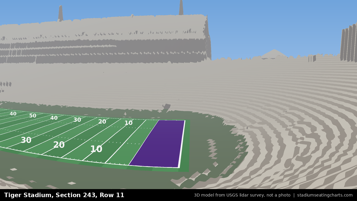 View from Tiger Stadium Section 243, Row 11, looking toward the field