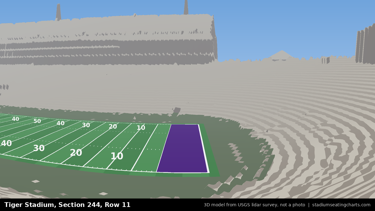 View from Tiger Stadium Section 244, Row 11, looking toward the field