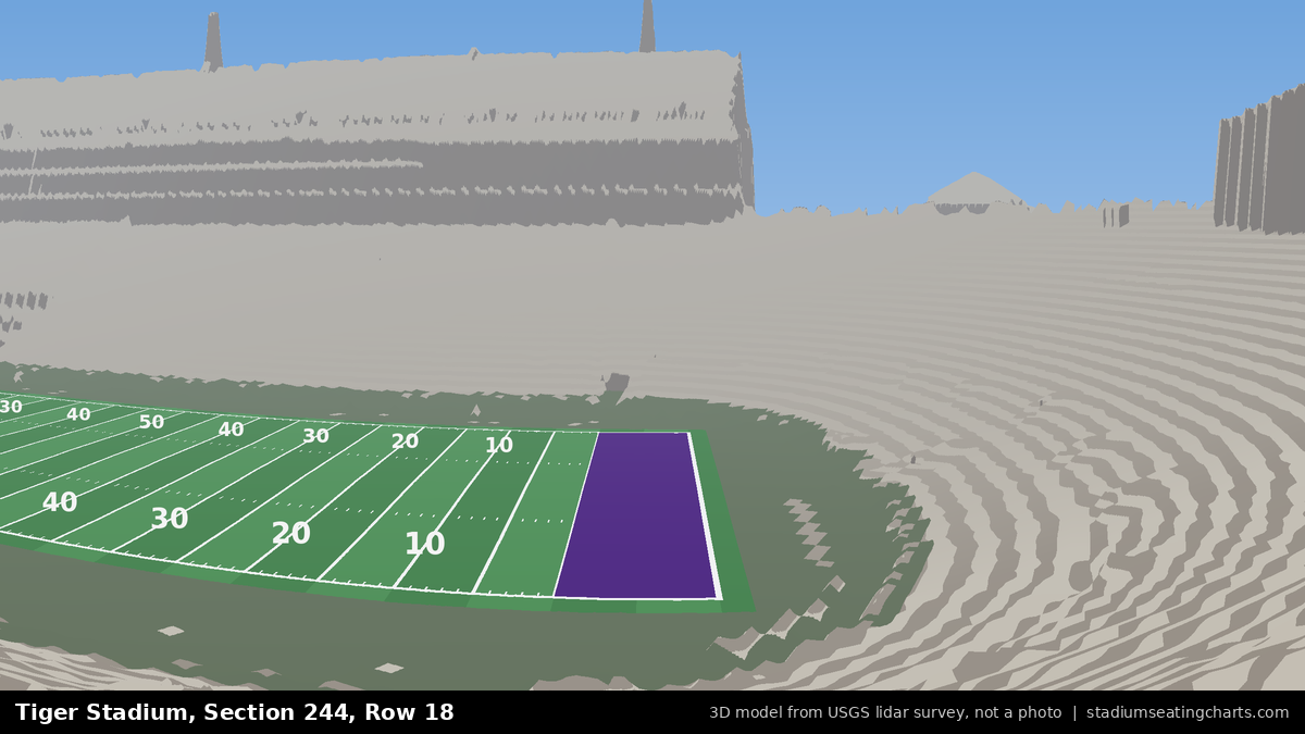 View from Tiger Stadium Section 244, Row 18, looking toward the field