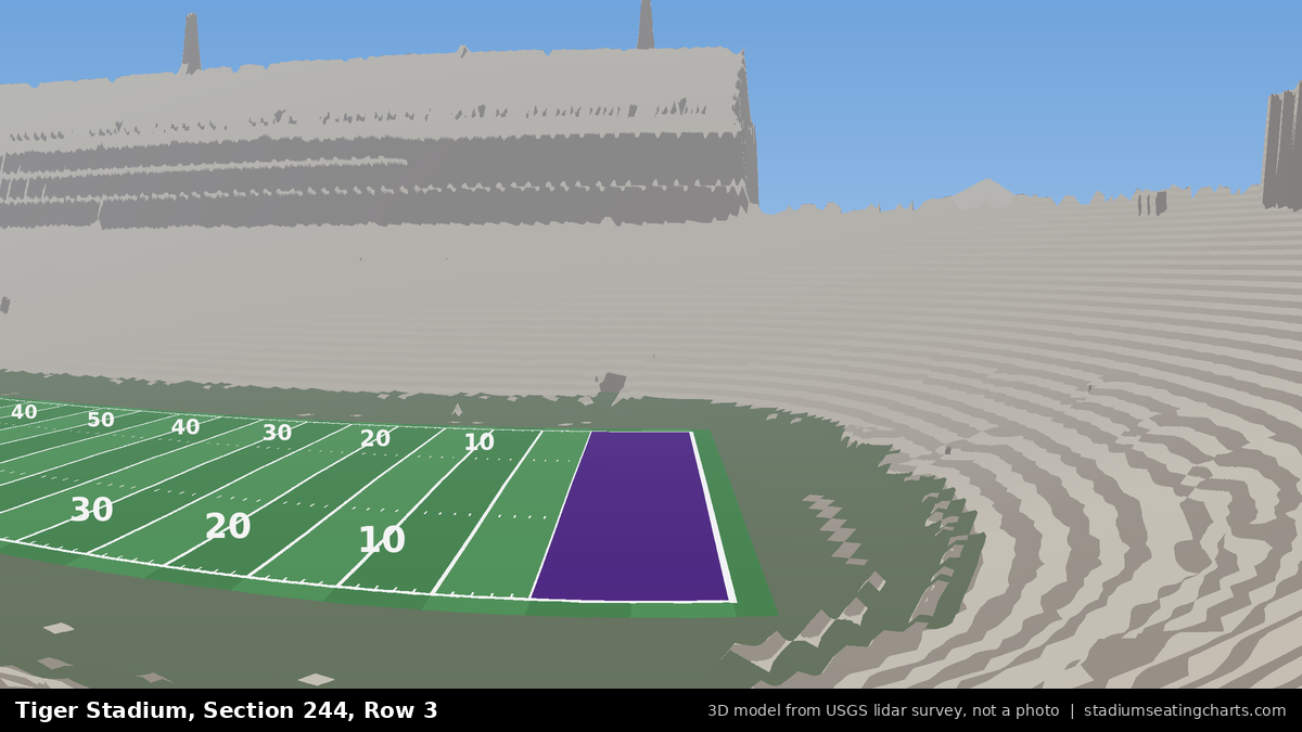 View from Tiger Stadium Section 244, Row 3, looking toward the field