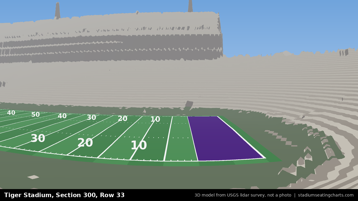 View from Tiger Stadium Section 300, Row 33, looking toward the field
