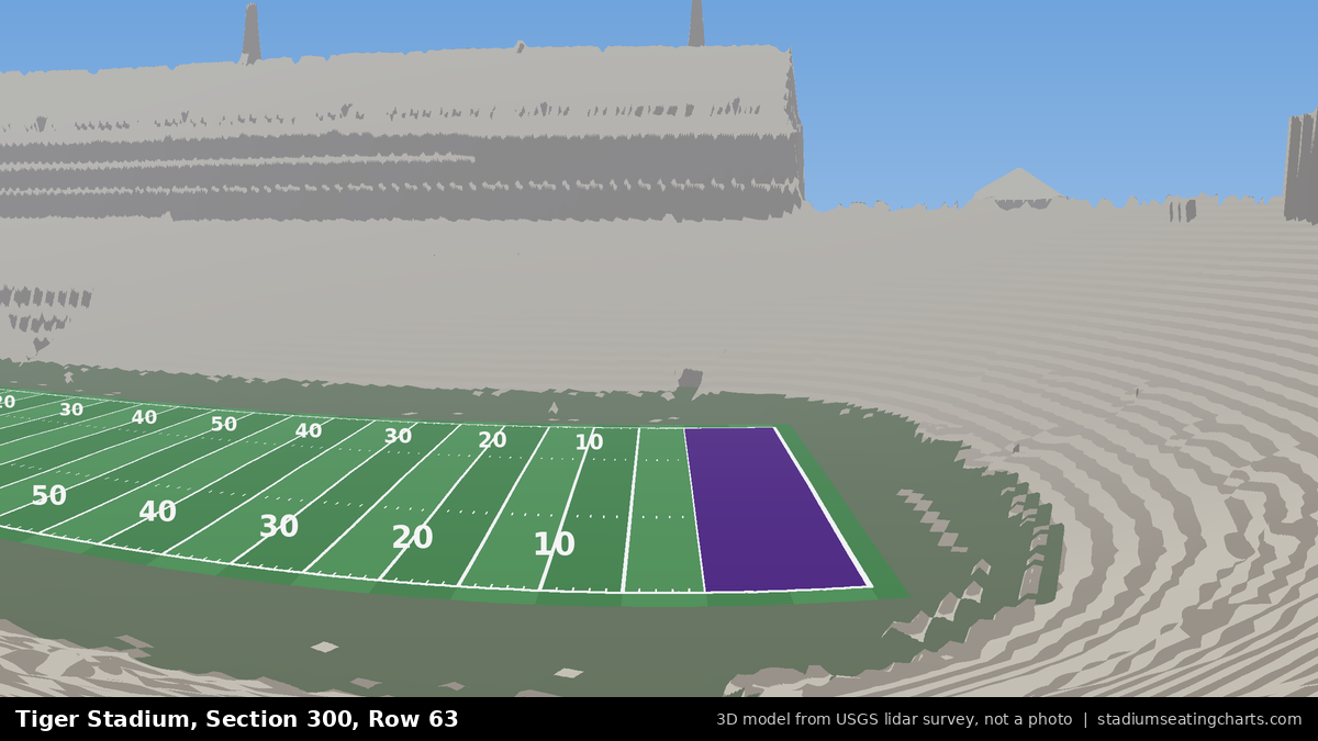 View from Tiger Stadium Section 300, Row 63, looking toward the field