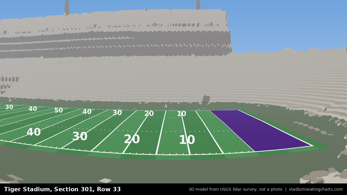 View from Tiger Stadium Section 301, Row 33, looking toward the field