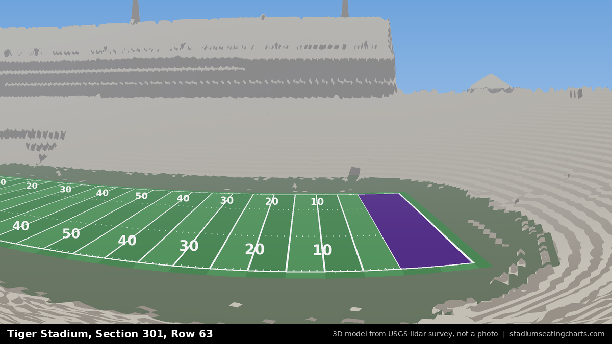 View from Tiger Stadium Section 301, Row 63, looking toward the field