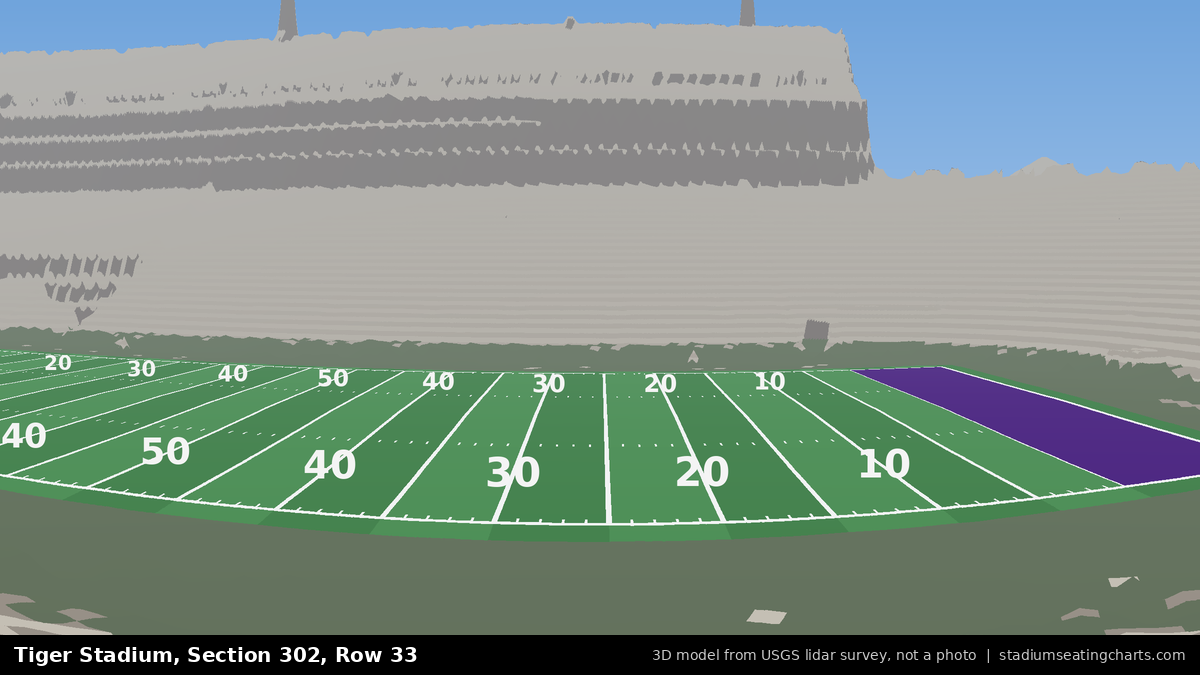 View from Tiger Stadium Section 302, Row 33, looking toward the field