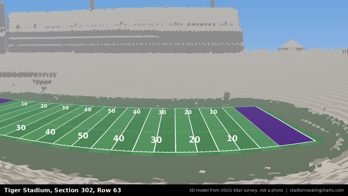 View from Tiger Stadium Section 302, Row 63, looking toward the field