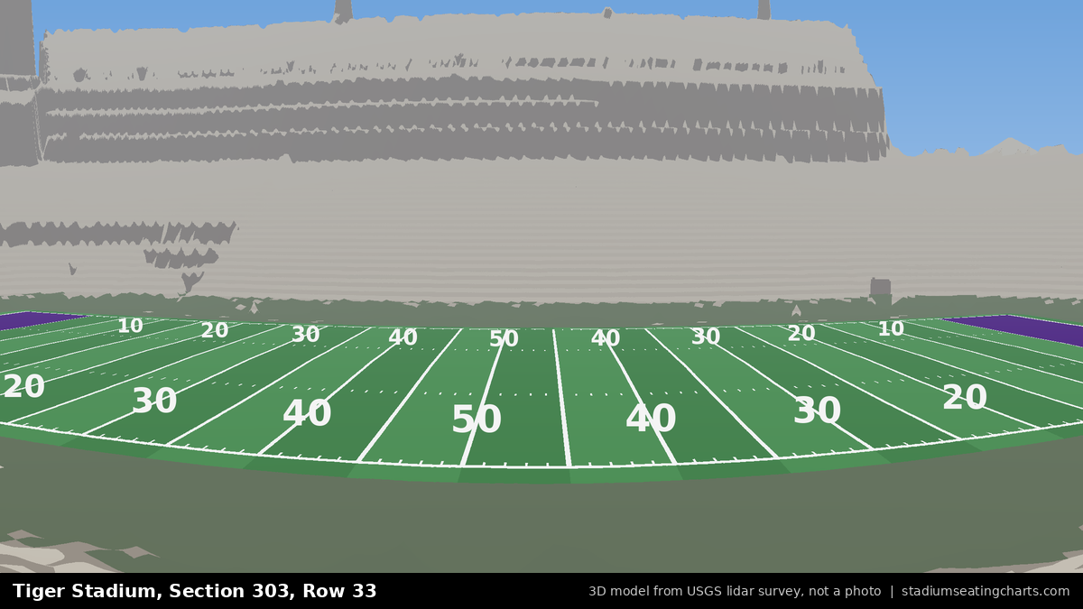 View from Tiger Stadium Section 303, Row 33, looking toward the field