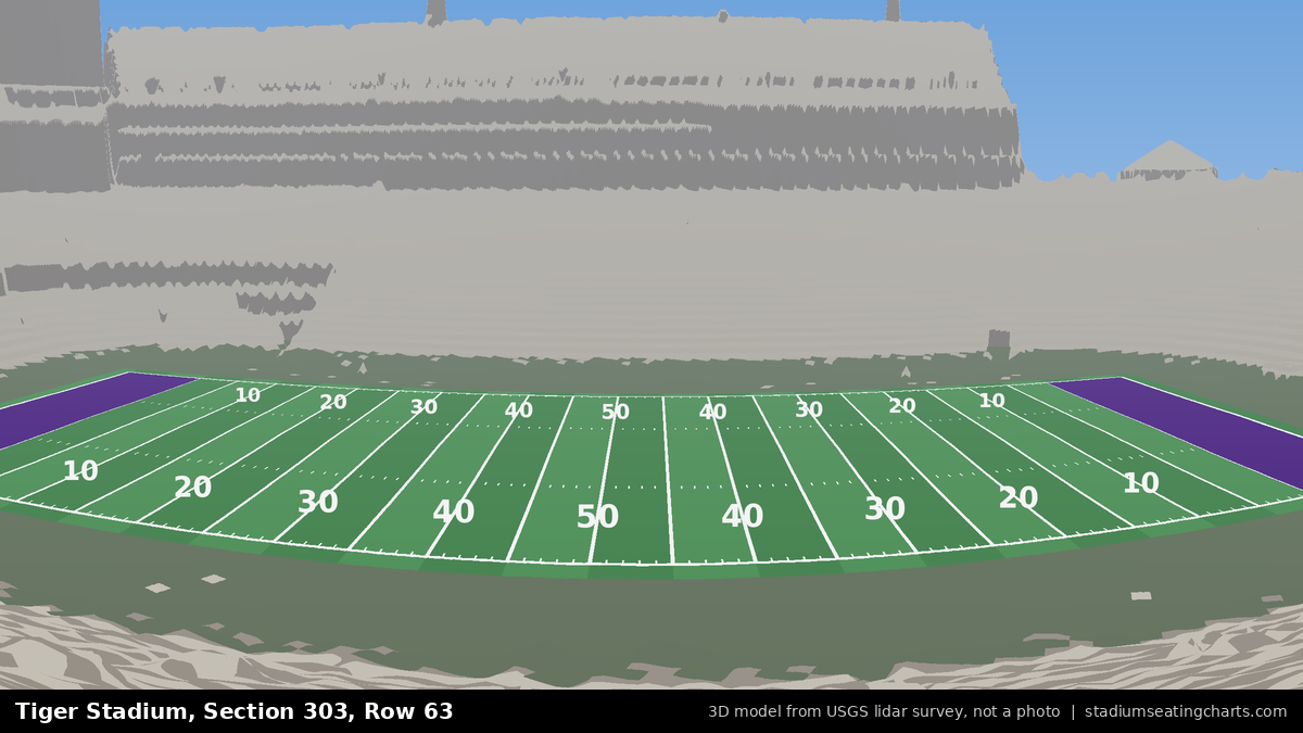 View from Tiger Stadium Section 303, Row 63, looking toward the field