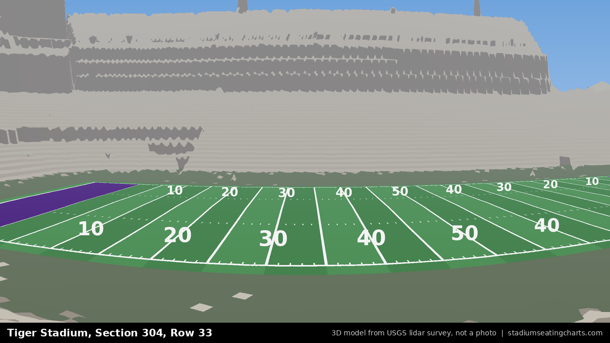 View from Tiger Stadium Section 304, Row 33, looking toward the field