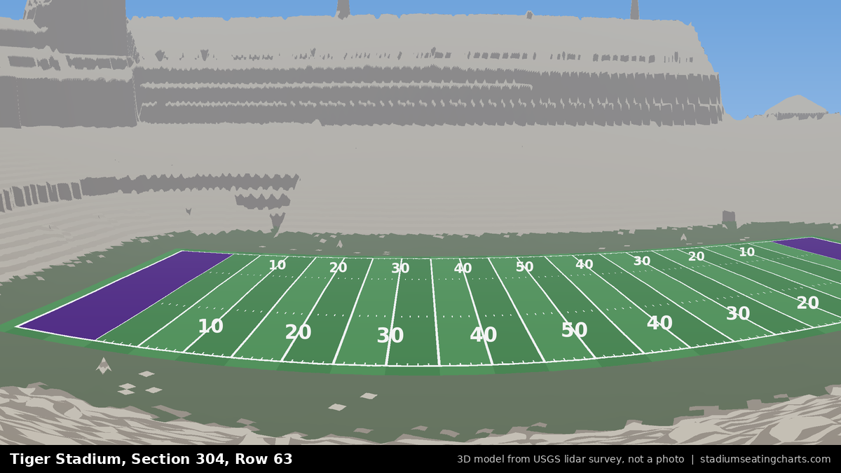 View from Tiger Stadium Section 304, Row 63, looking toward the field