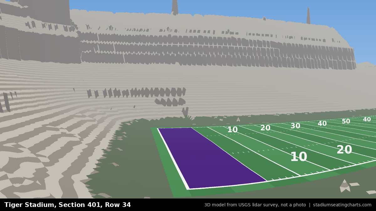 View from Tiger Stadium Section 401, Row 34, looking toward the field