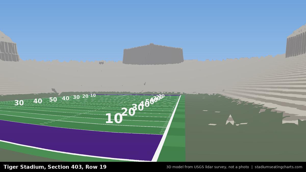View from Tiger Stadium Section 403, Row 19, looking toward the field