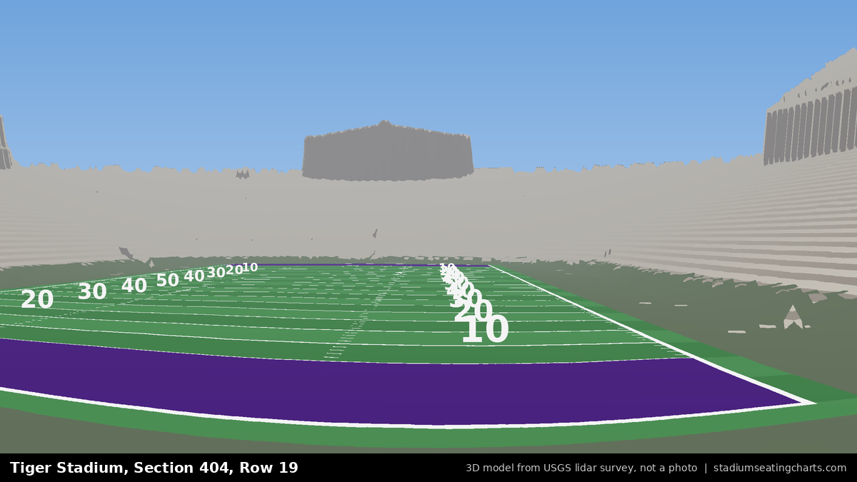 View from Tiger Stadium Section 404, Row 19, looking toward the field