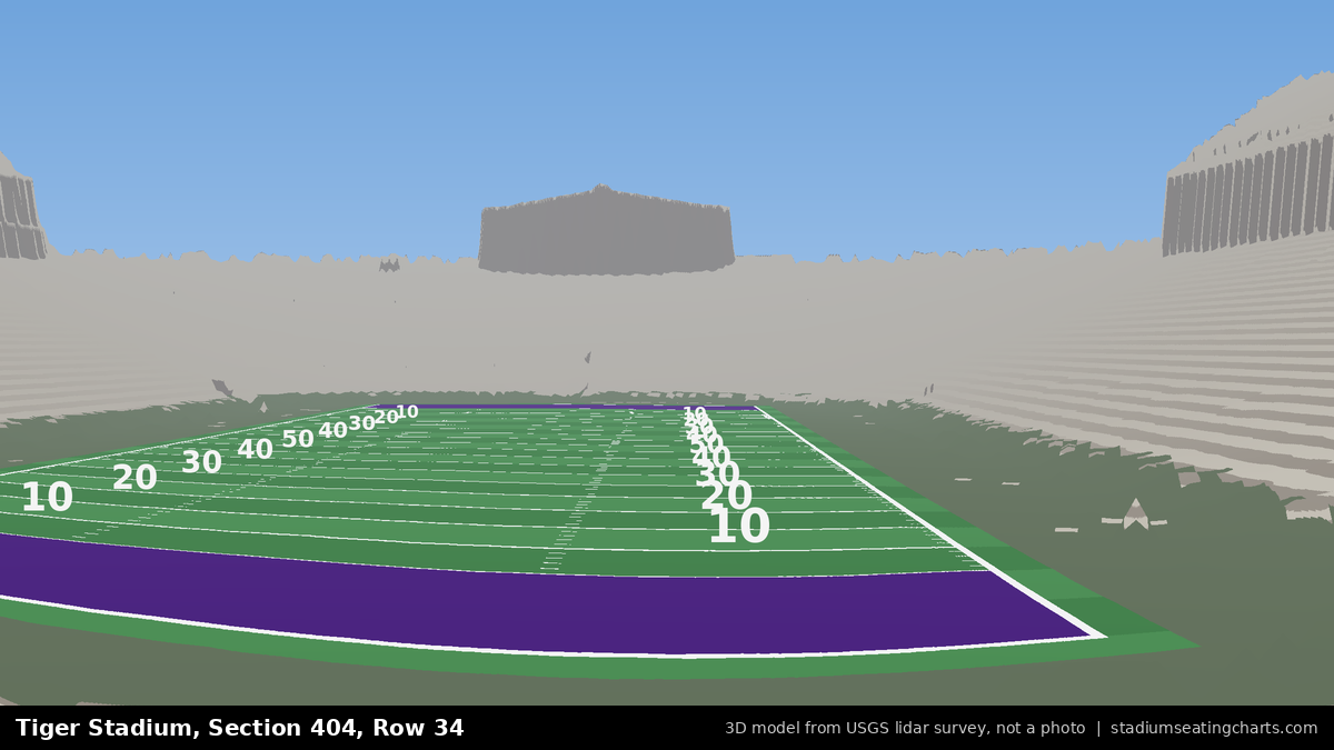View from Tiger Stadium Section 404, Row 34, looking toward the field