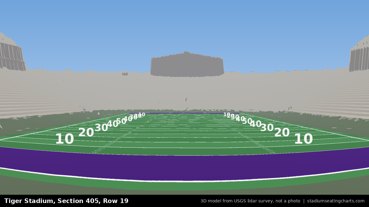 View from Tiger Stadium Section 405, Row 19, looking toward the field