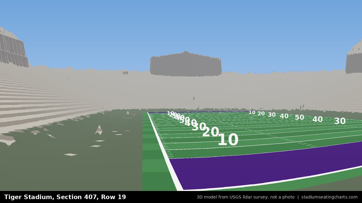 View from Tiger Stadium Section 407, Row 19, looking toward the field