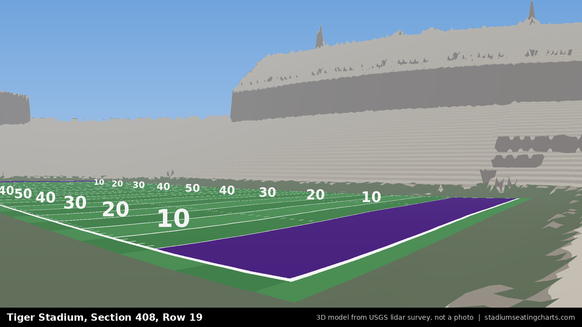 View from Tiger Stadium Section 408, Row 19, looking toward the field