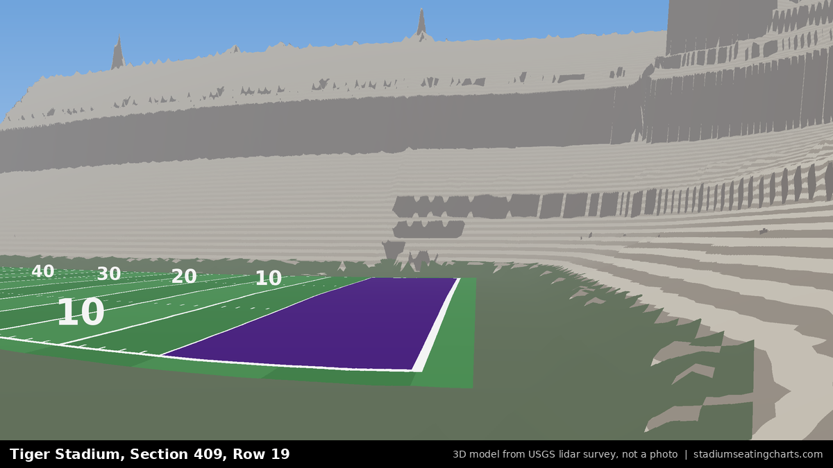 View from Tiger Stadium Section 409, Row 19, looking toward the field