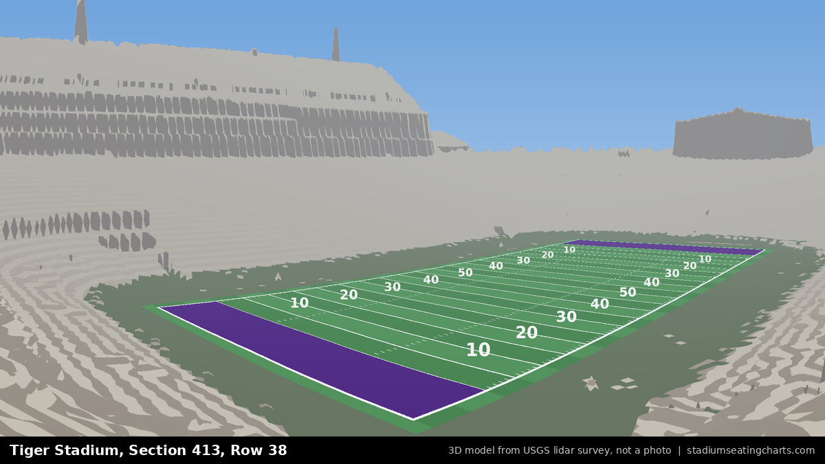 View from Tiger Stadium Section 413, Row 38, looking toward the field