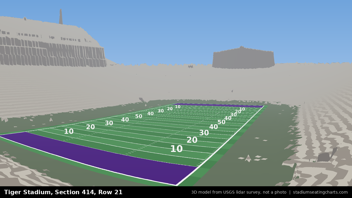 View from Tiger Stadium Section 414, Row 21, looking toward the field