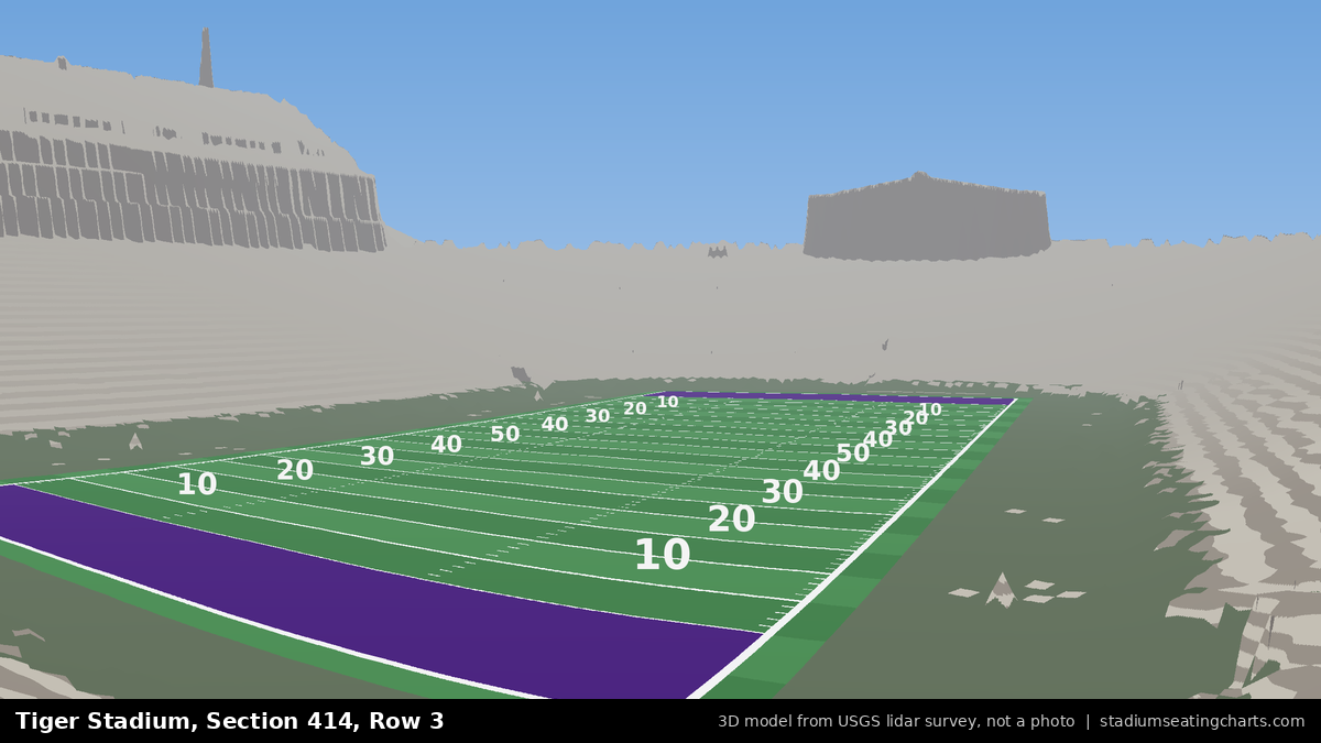 View from Tiger Stadium Section 414, Row 3, looking toward the field