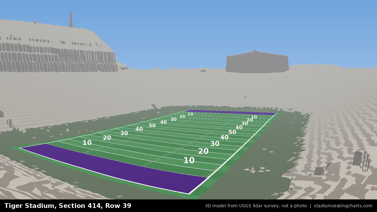View from Tiger Stadium Section 414, Row 39, looking toward the field