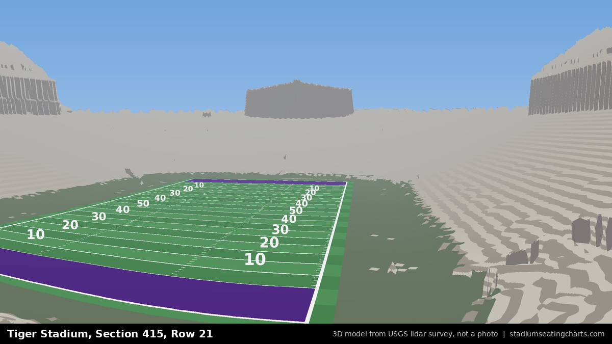 View from Tiger Stadium Section 415, Row 21, looking toward the field
