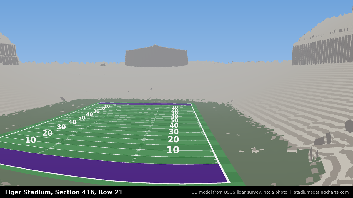 View from Tiger Stadium Section 416, Row 21, looking toward the field