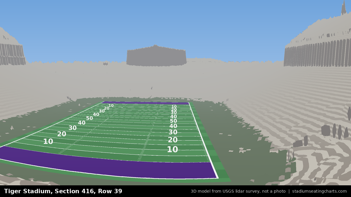View from Tiger Stadium Section 416, Row 39, looking toward the field