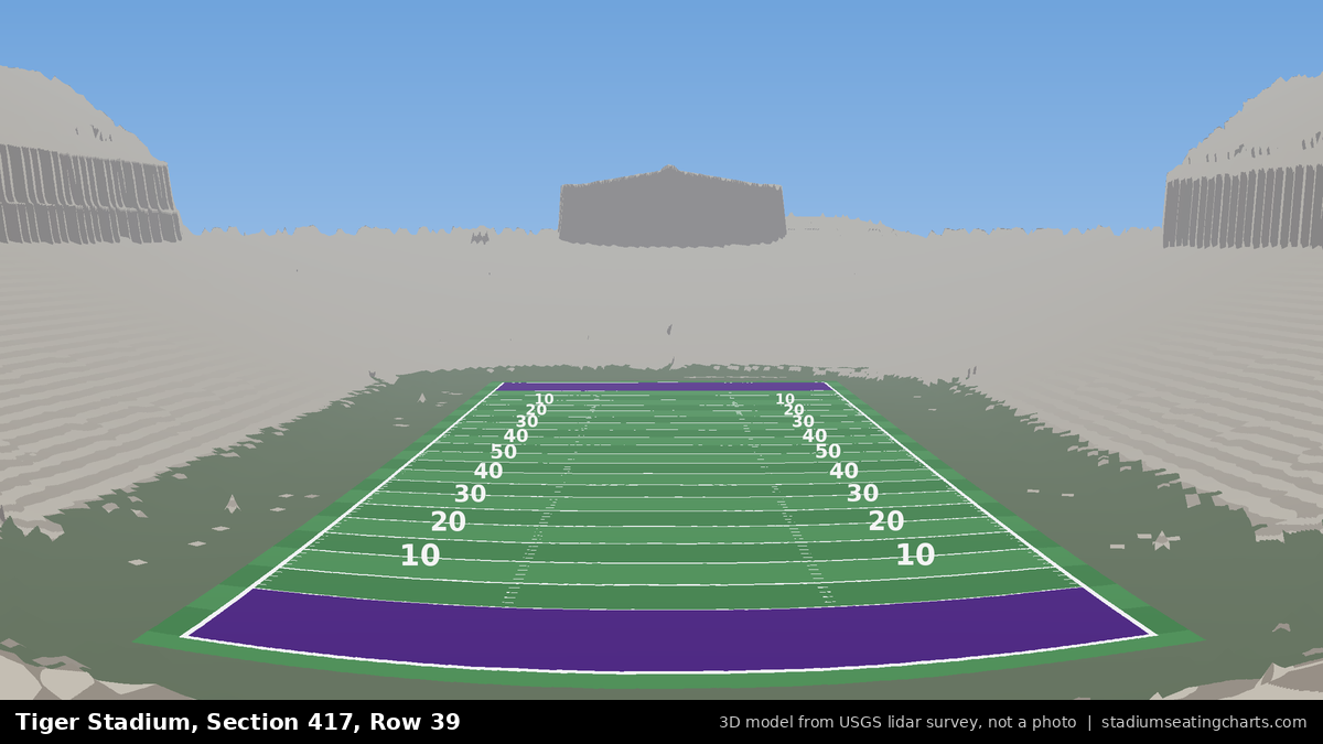 View from Tiger Stadium Section 417, Row 39, looking toward the field