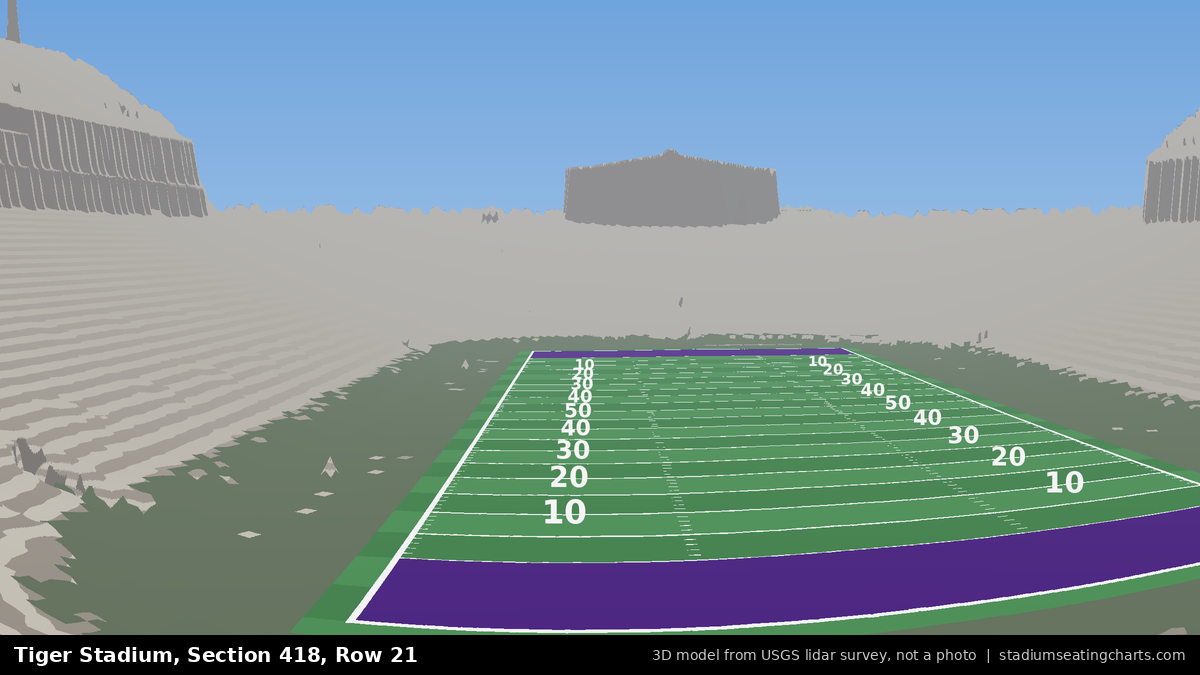 View from Tiger Stadium Section 418, Row 21, looking toward the field