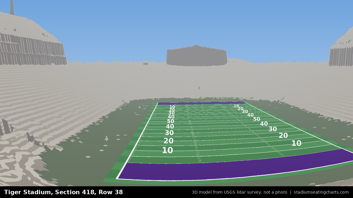 View from Tiger Stadium Section 418, Row 38, looking toward the field