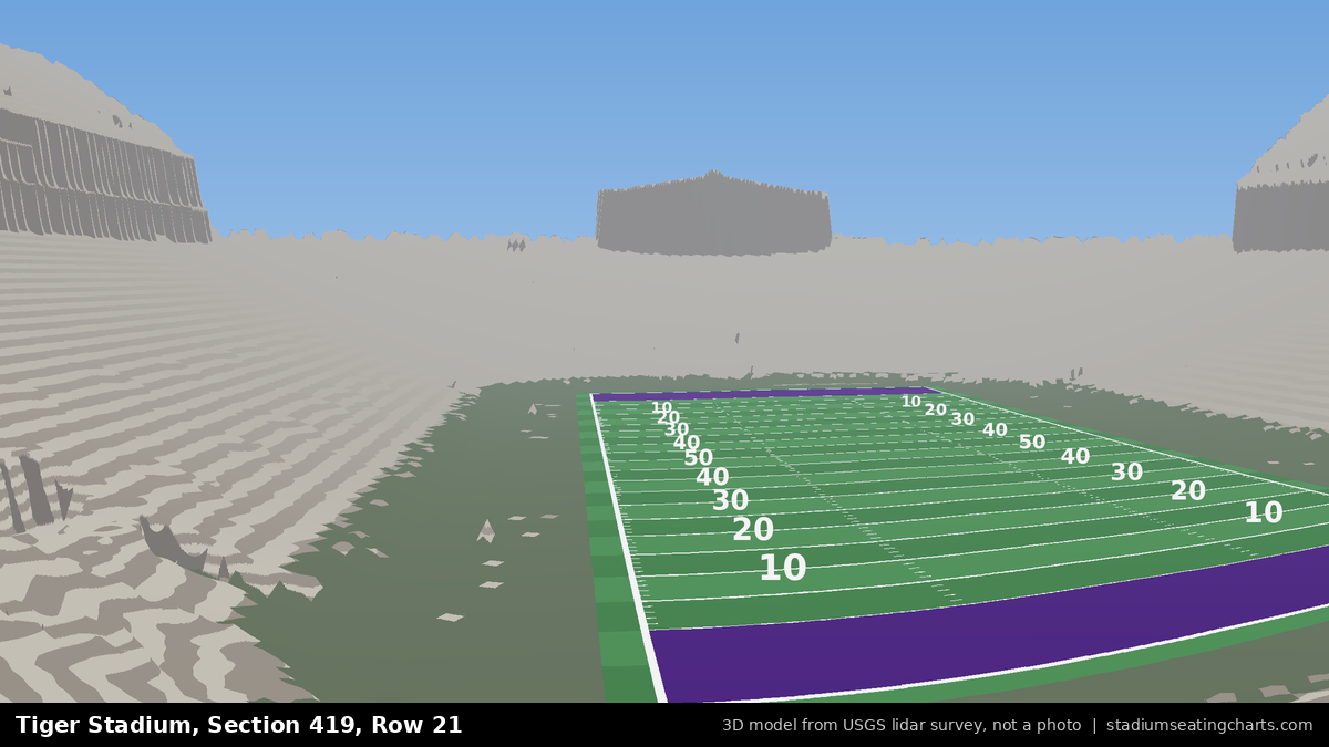 View from Tiger Stadium Section 419, Row 21, looking toward the field
